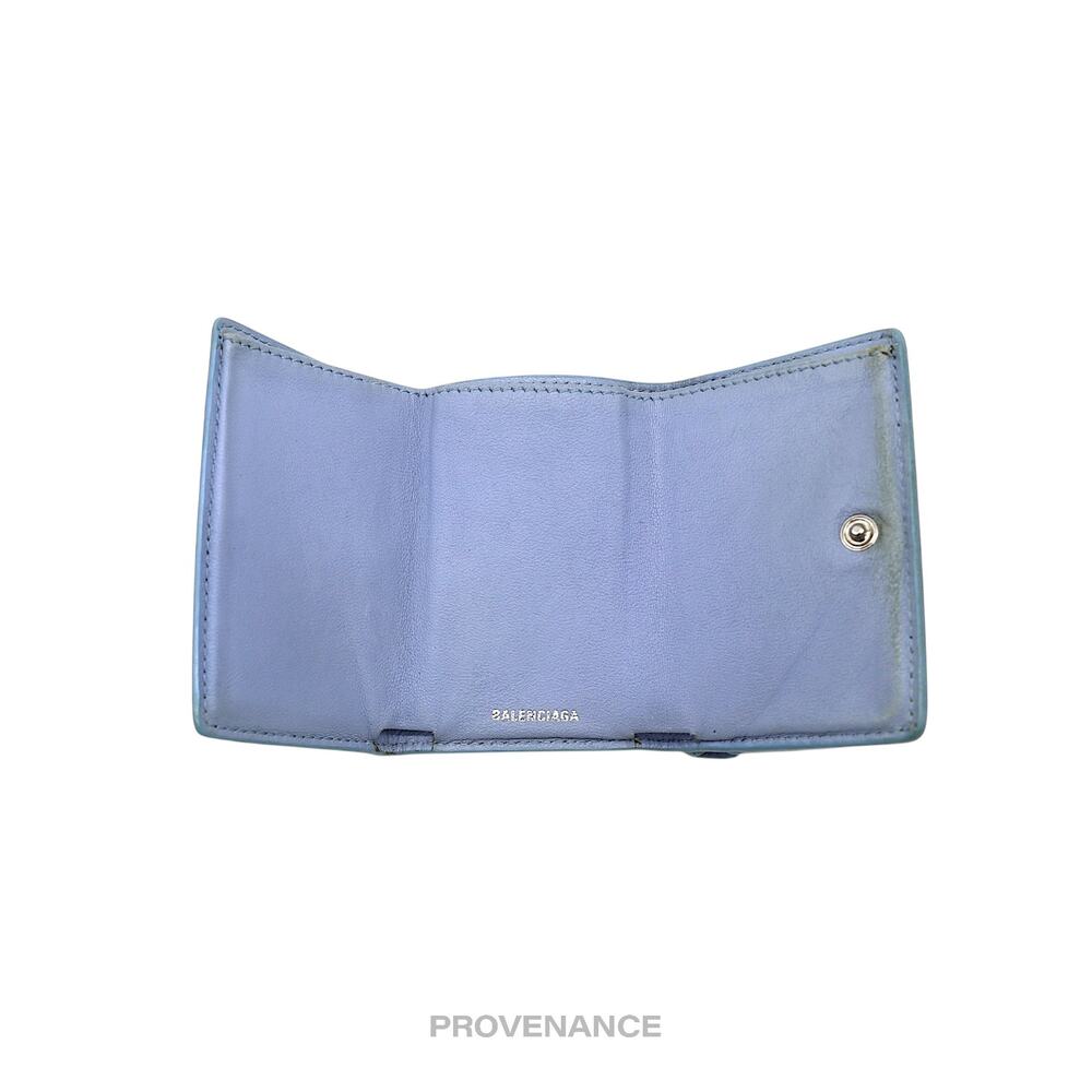 🔴 Balenciaga Papier Mini Card Wallet - Clouds Blue Leather - Picture 4 of 8
